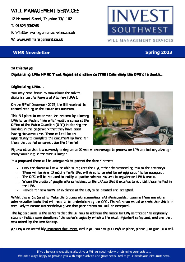 WMS Newsletter Spring 2023